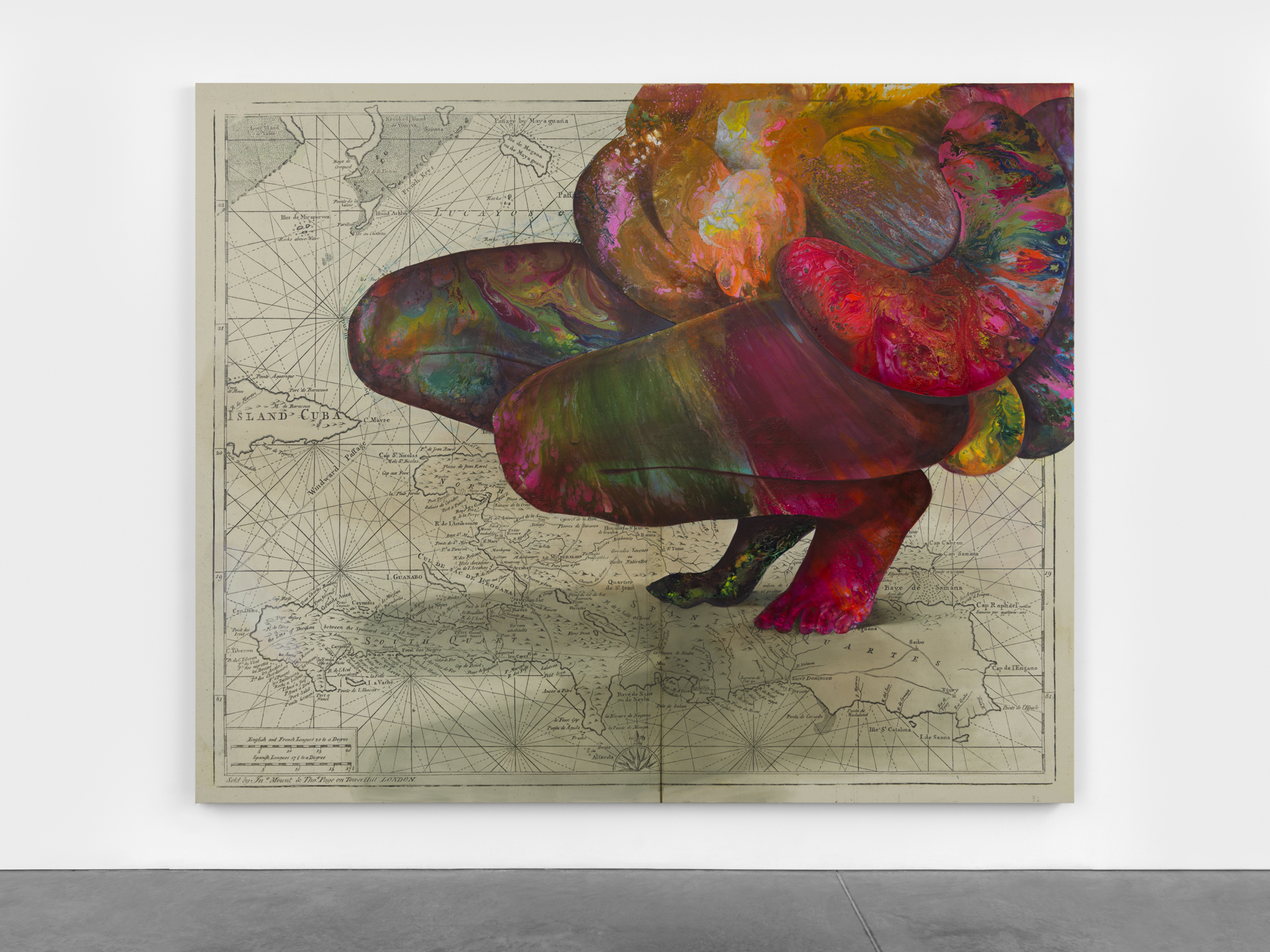 Firelei Báez – Untitled (A Correct Chart of Hispaniola with the Windward Passage), 2020