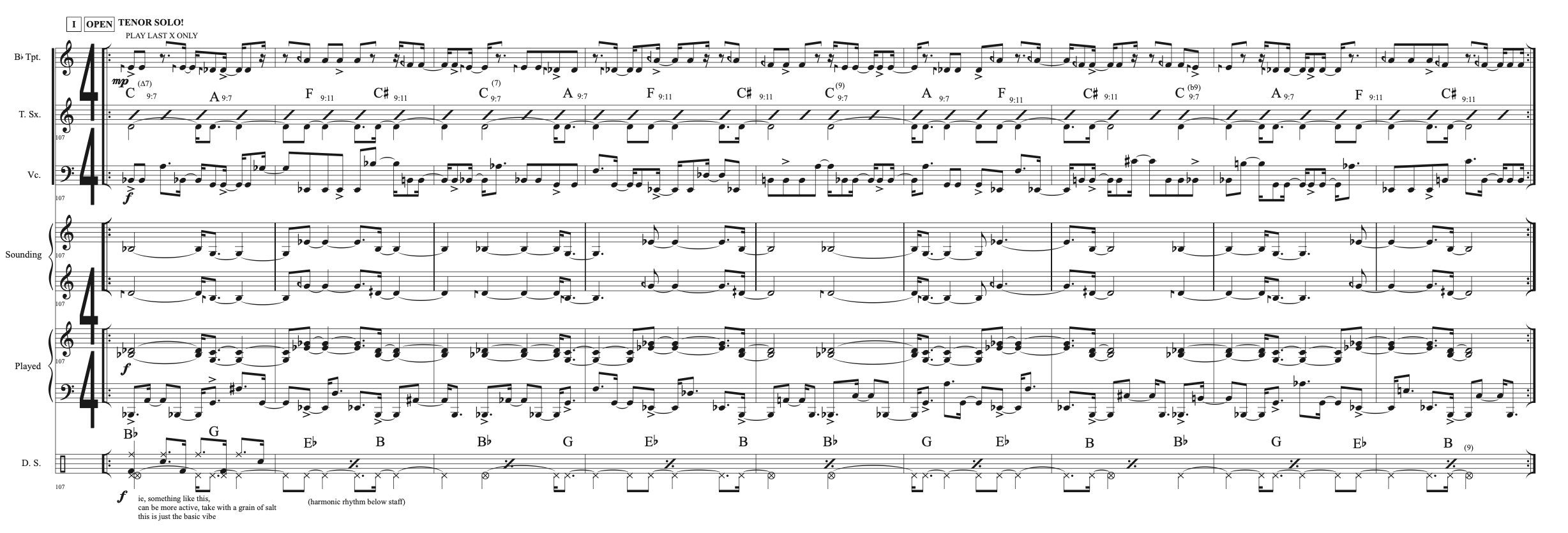 Anna Webber- Score for “Wince”